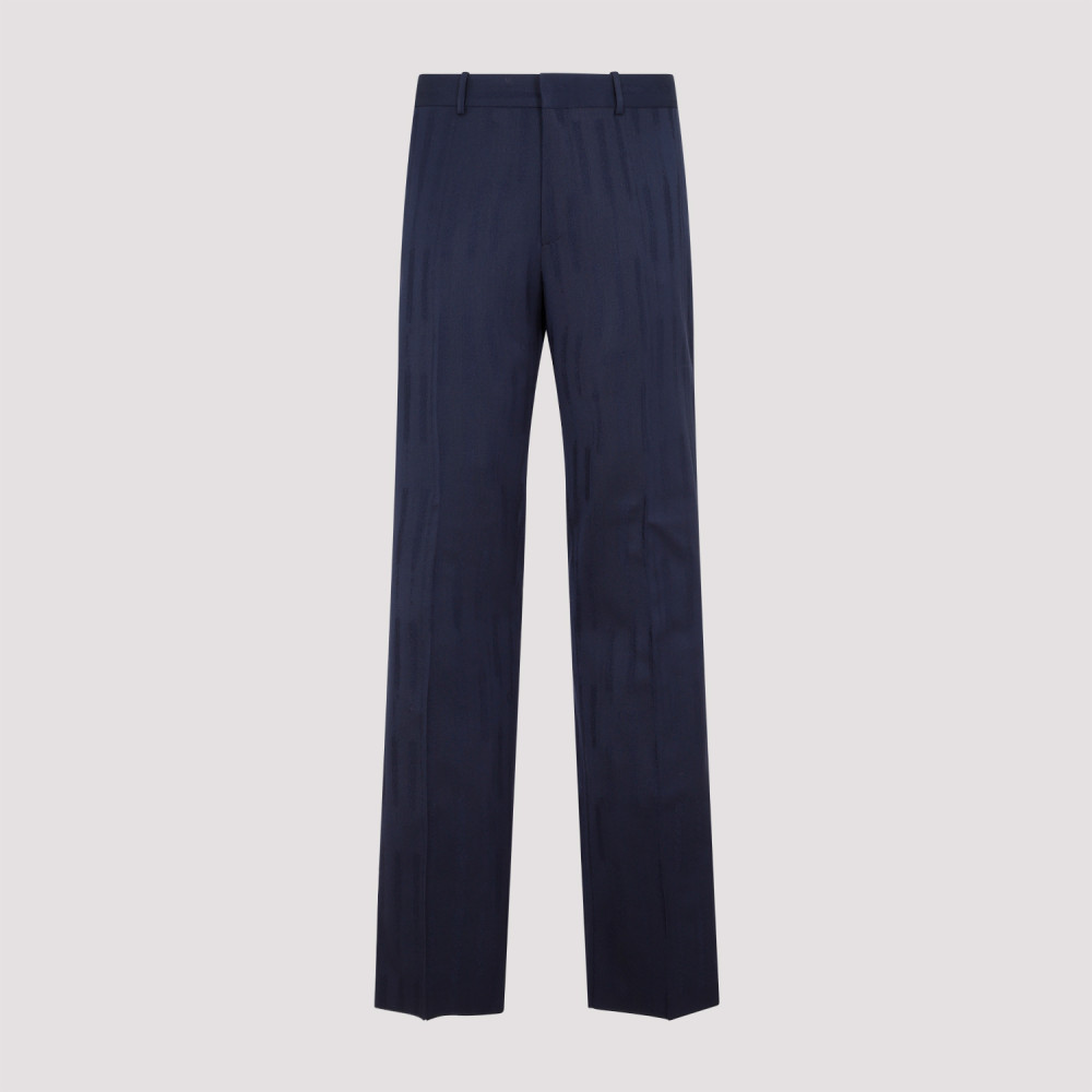 Navy Blue Jacquard Slim Pant