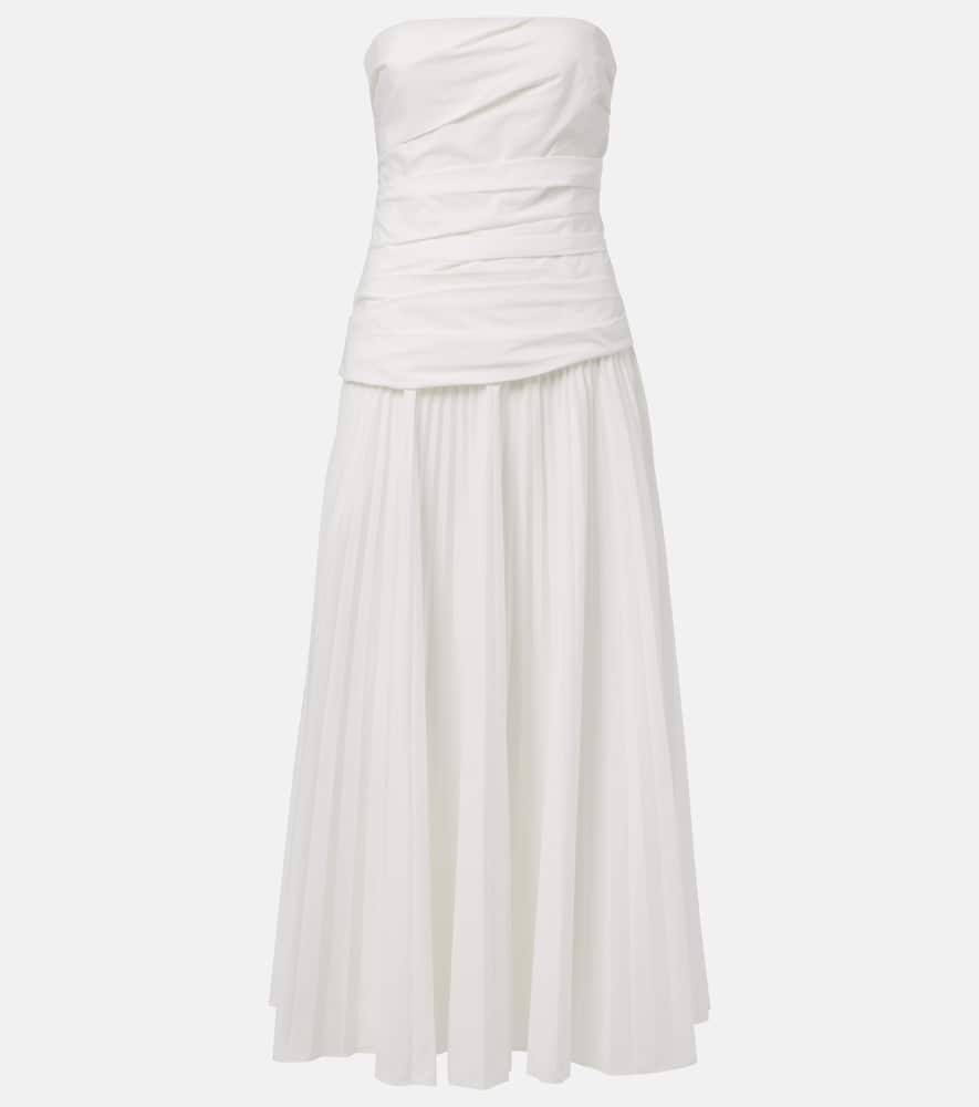 Arie strapless cotton-blend midi dress