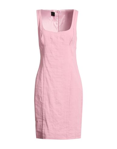 Woman Mini dress Pink Size 10 Linen, Viscose, Elastane
