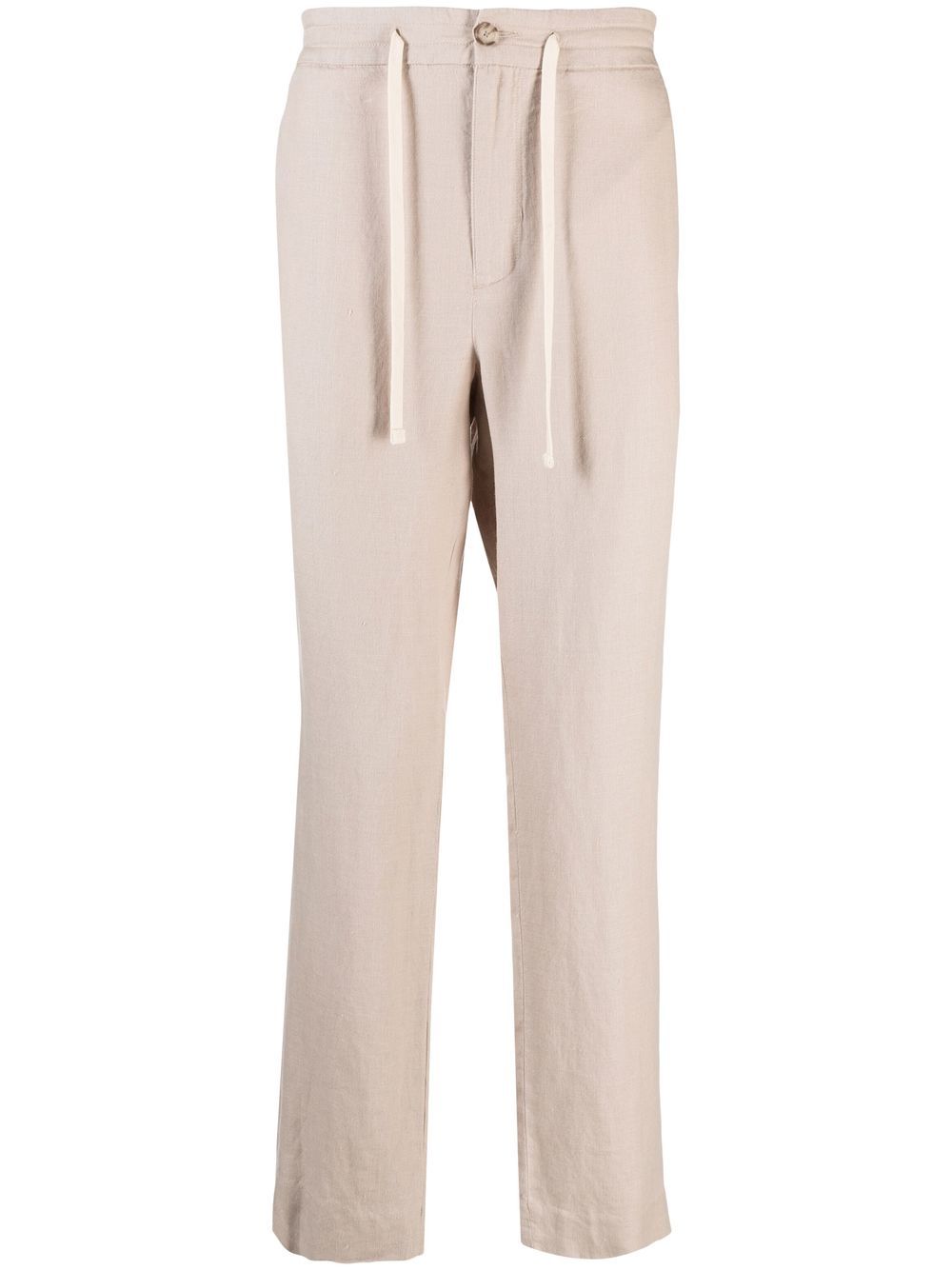 Drawstring-waist four-pocket straight-leg trousers - Blue