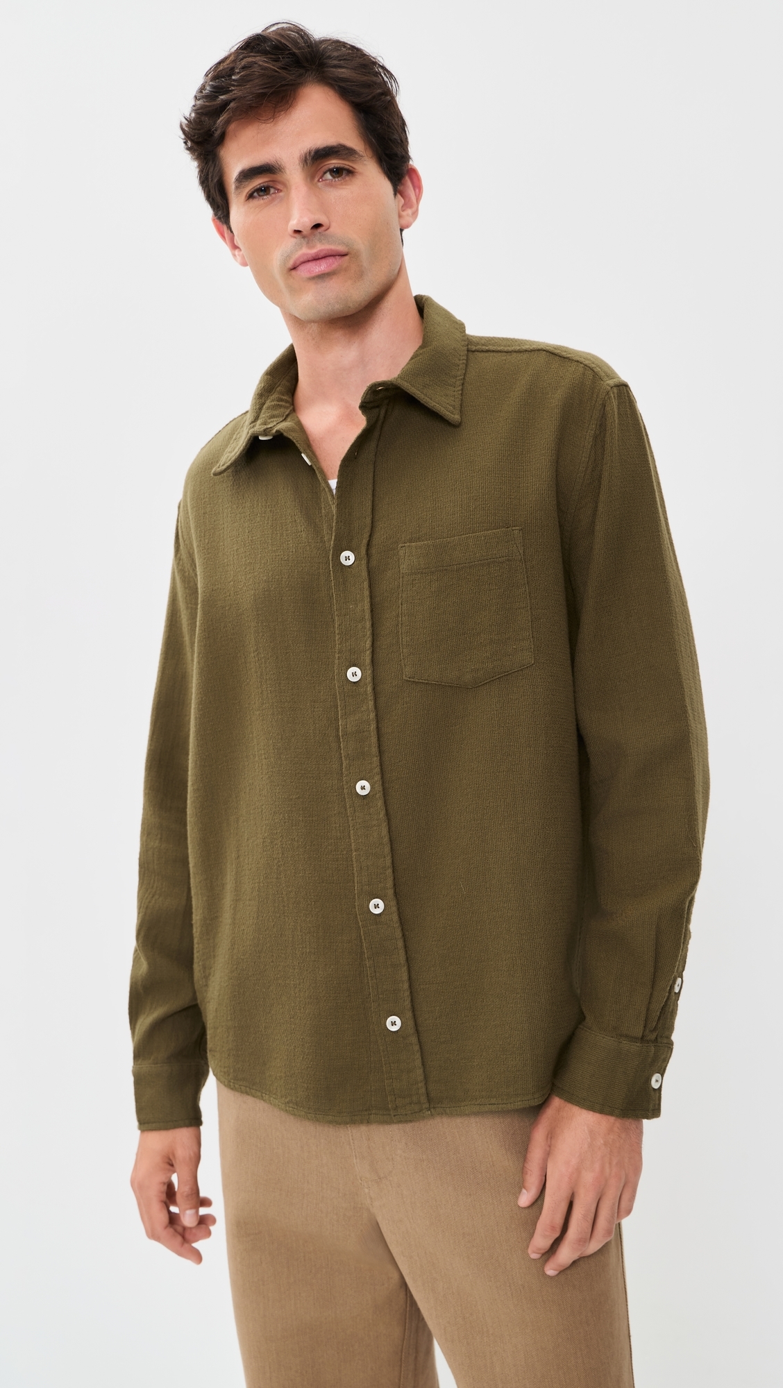 Atlas Button Down Shirt Moss