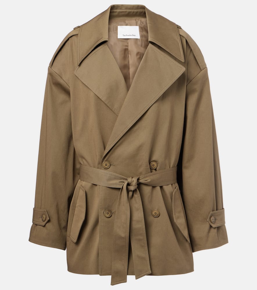 Zurich oversized cotton cropped trench coat
