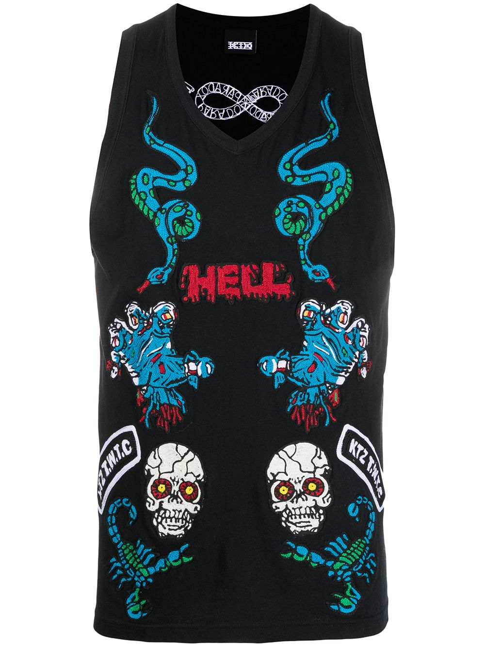 Patches vest top - Black