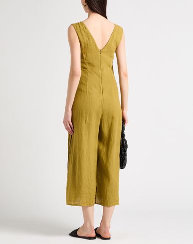 Alessia Santi Woman Jumpsuit Mustard Size 4 Linen
