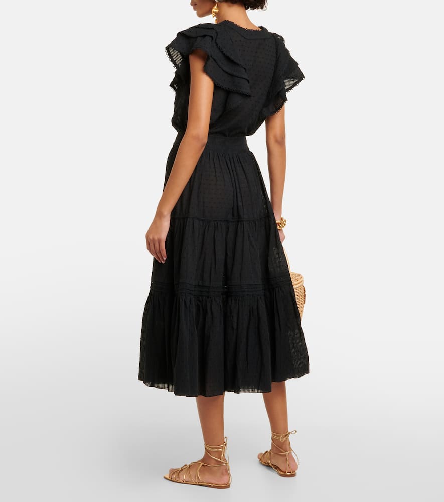 Brie cotton-blend midi skirt