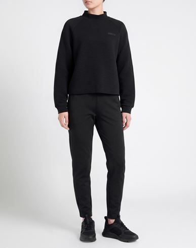 Woman Sweatshirt Black Size M Cotton, Polyester
