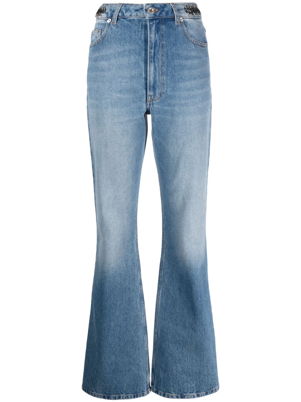 Coin-detail flared jeans - Blue
