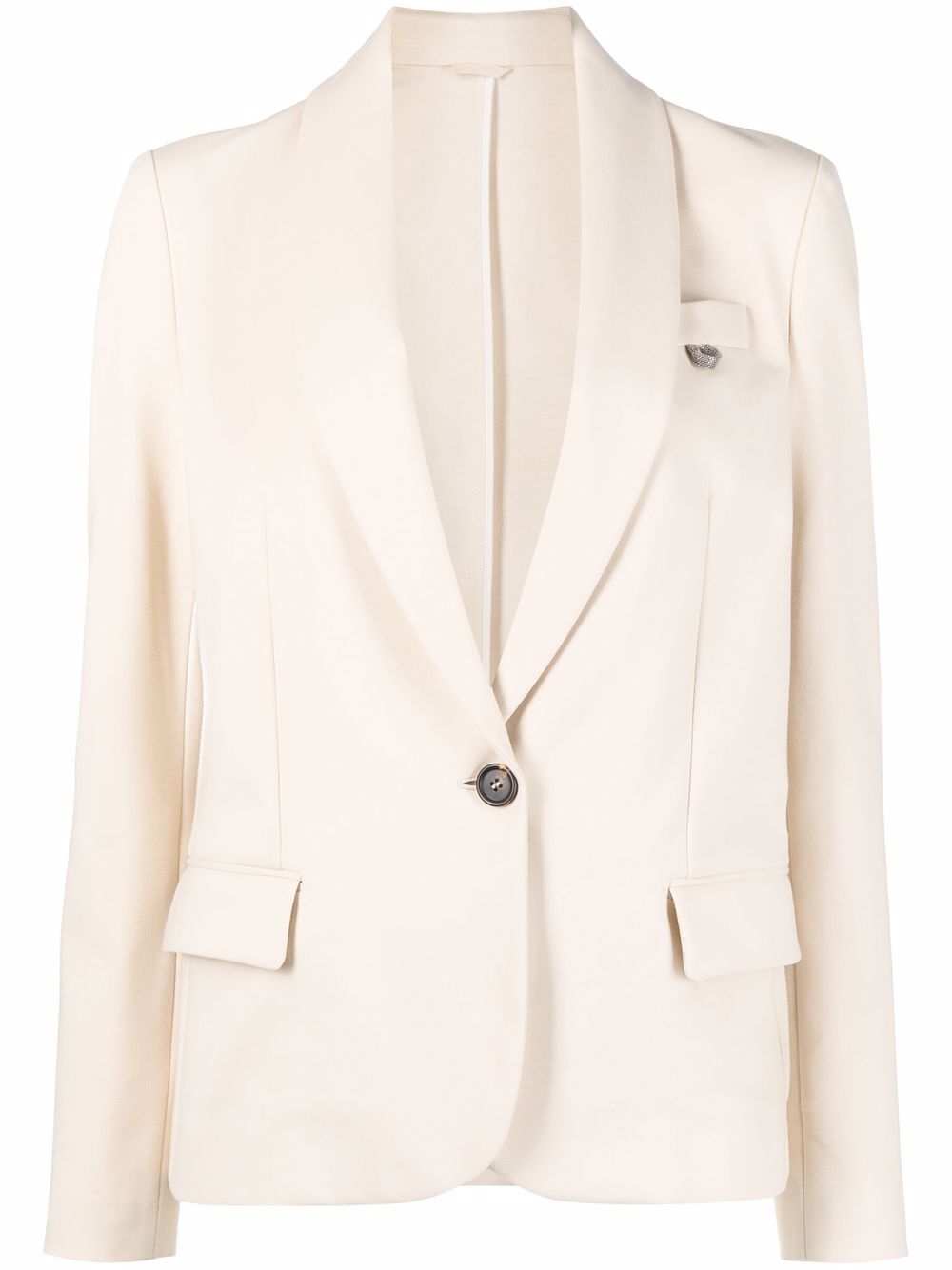 Single-breasted blazer - Neutrals