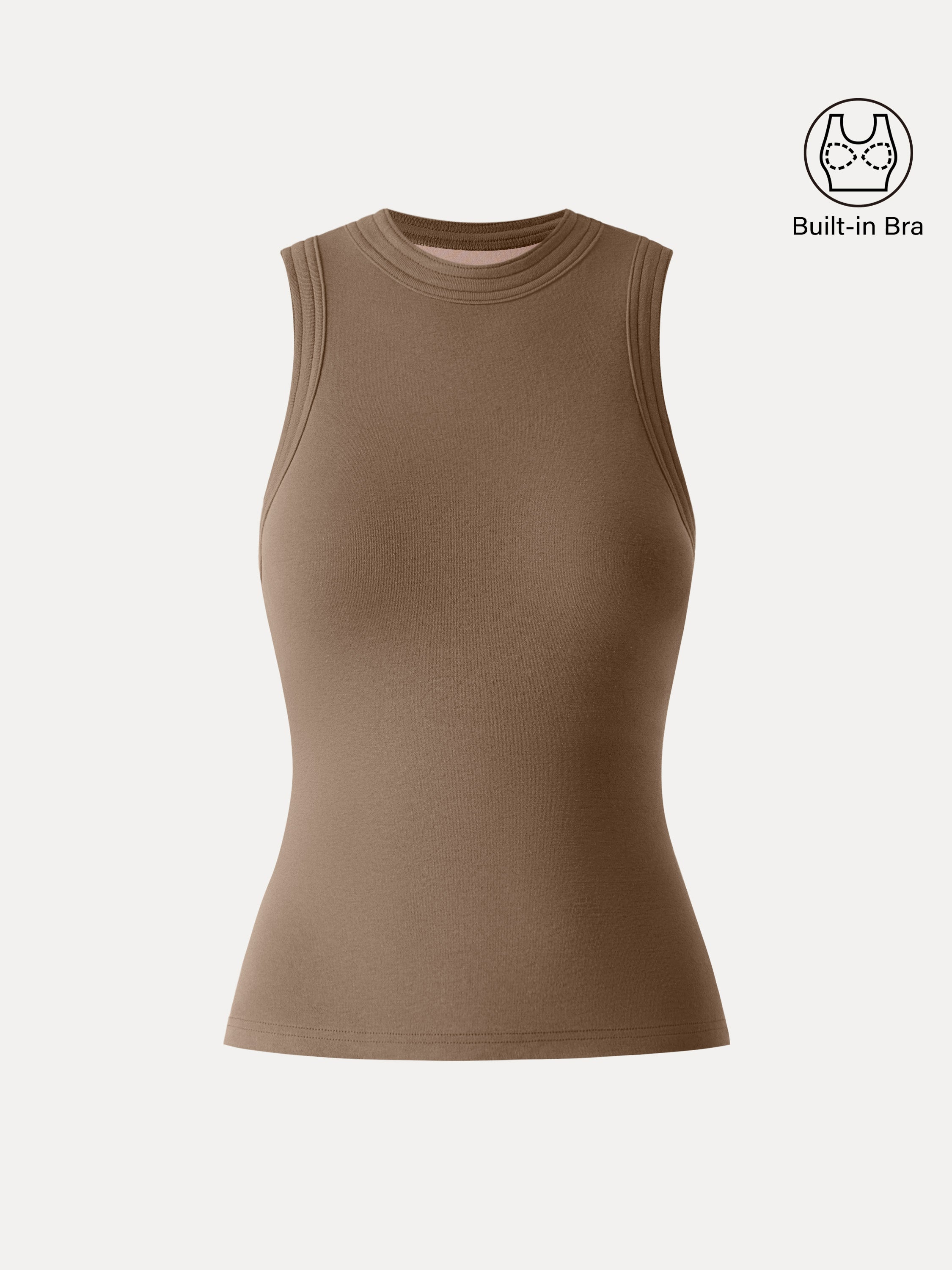 Lyocell Perkins Collar Bra Tank - Deep Ocher