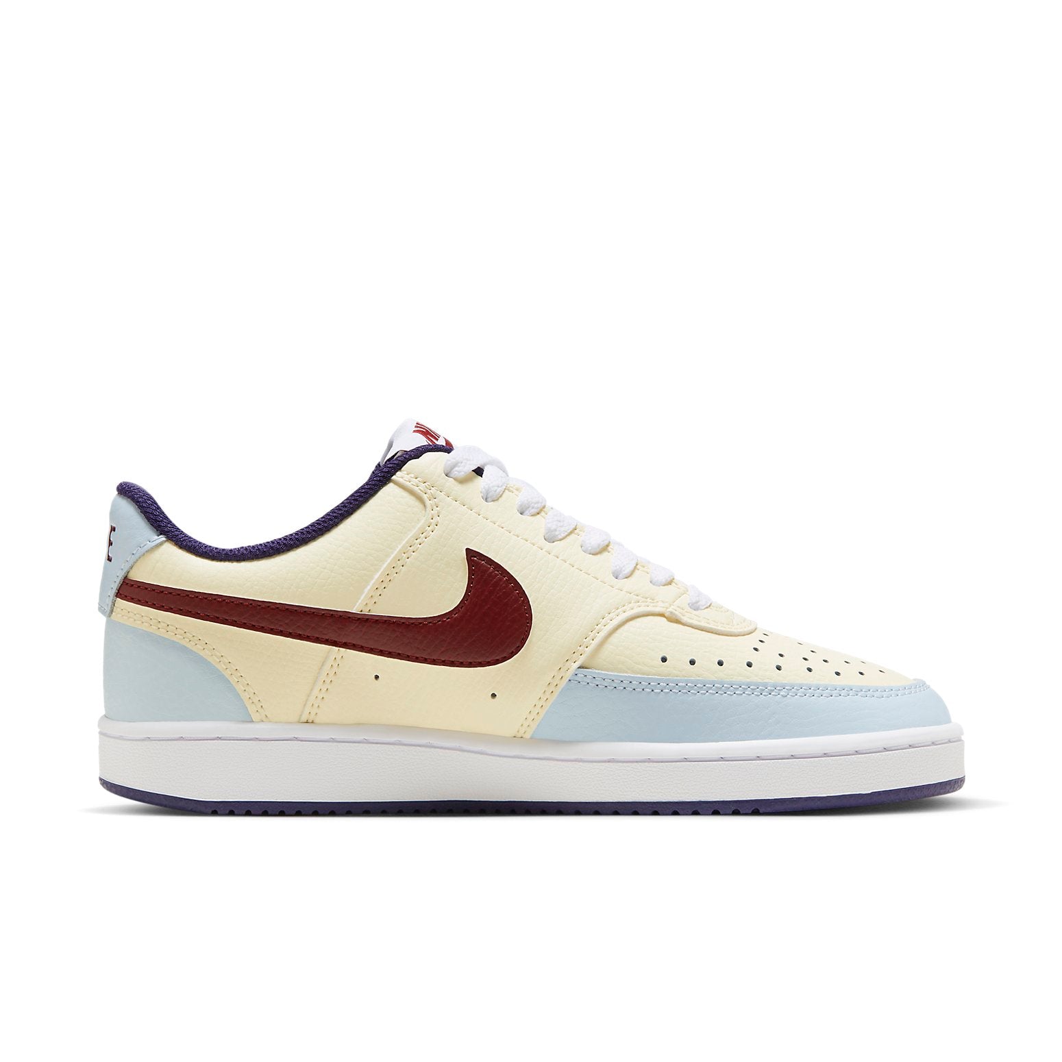 (WMNS) Court Vision 1 Low 'Beige Blue Burgundy'