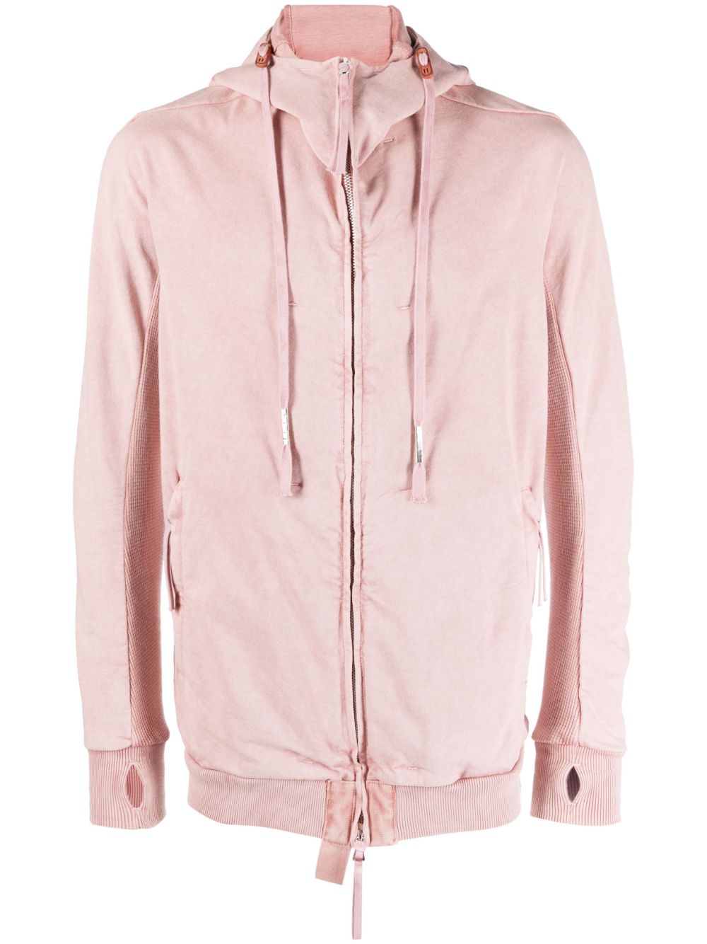 Zip-up cotton hooded jacket - Pink