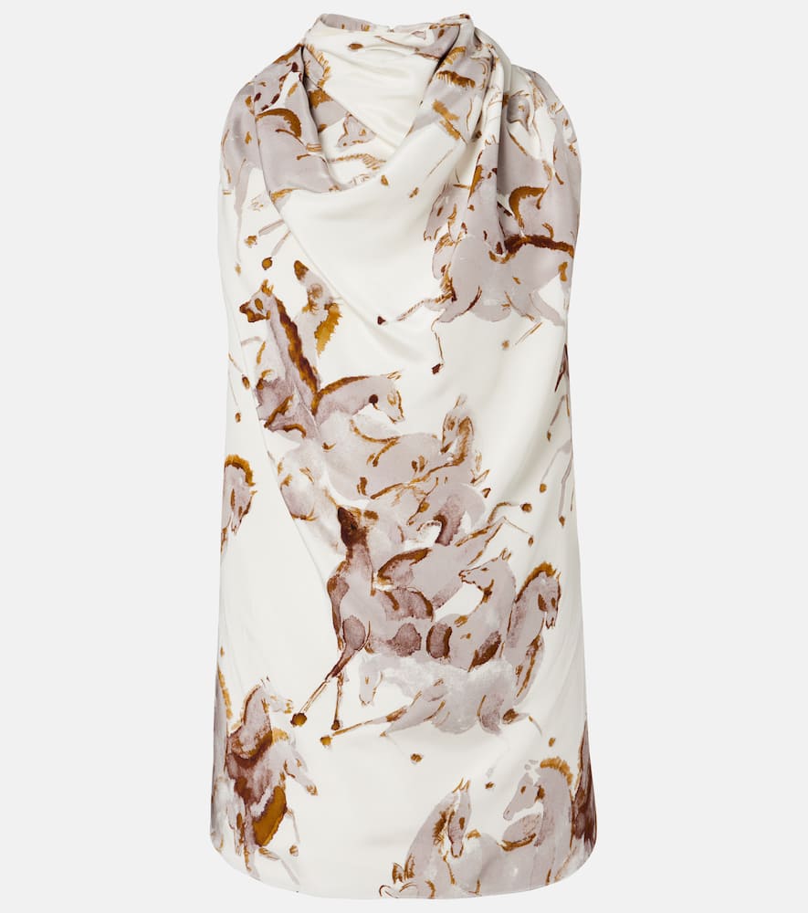 Sleary draped silk top