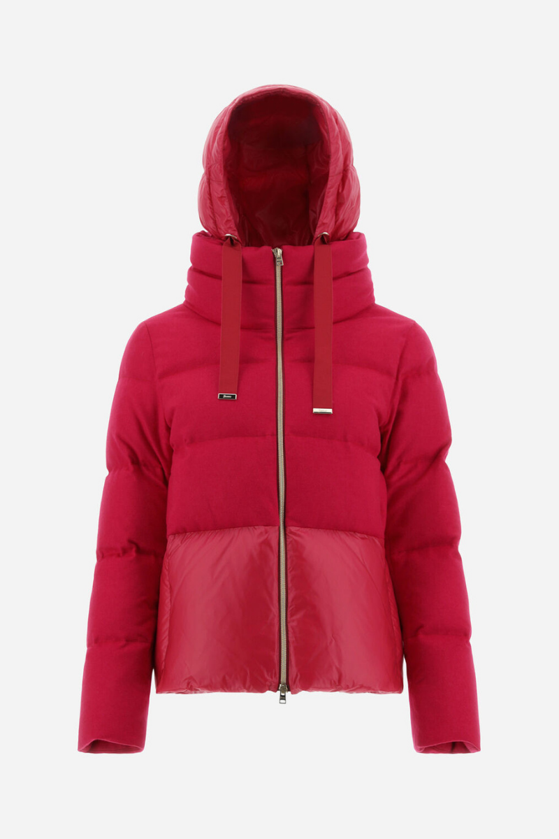 Cashmere-Silk Blend Down Jacket — Pink