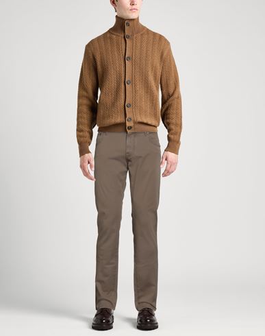 Man Pants Light brown Size 33 Cotton, Elastane
