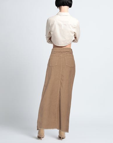 Woman Maxi skirt Camel Size M Cotton, Elastane