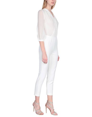 Woman Jumpsuit White Size 8 Polyester, Elastane