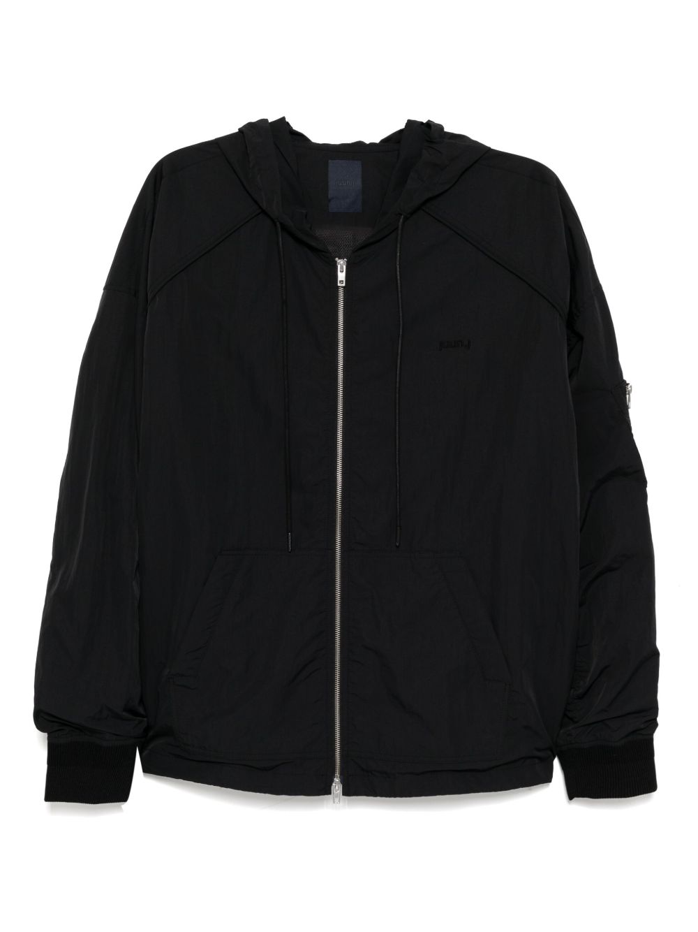 Juun.J puckered zip-up jacket - Black