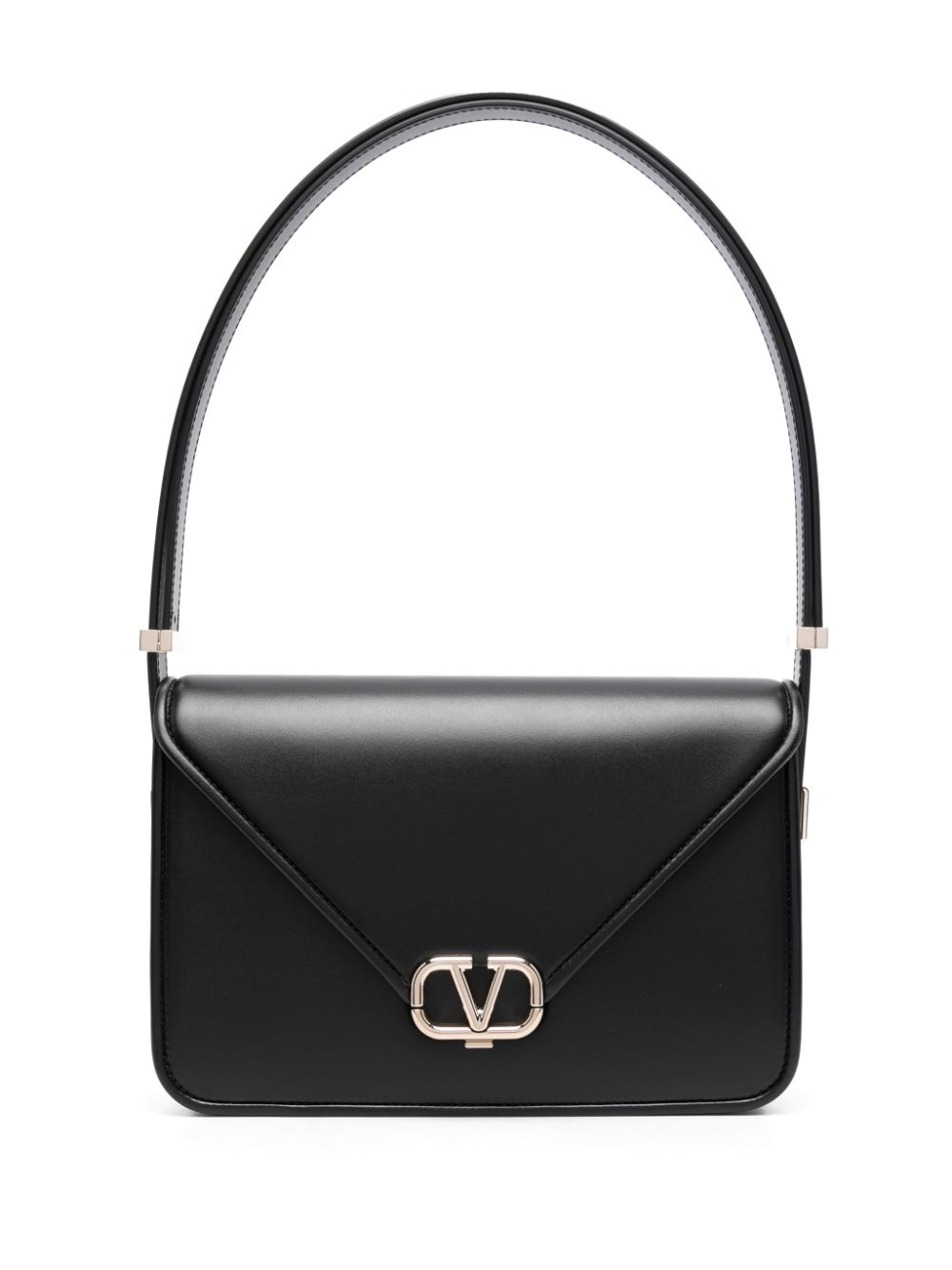 Letter leather crossbody bag - Black