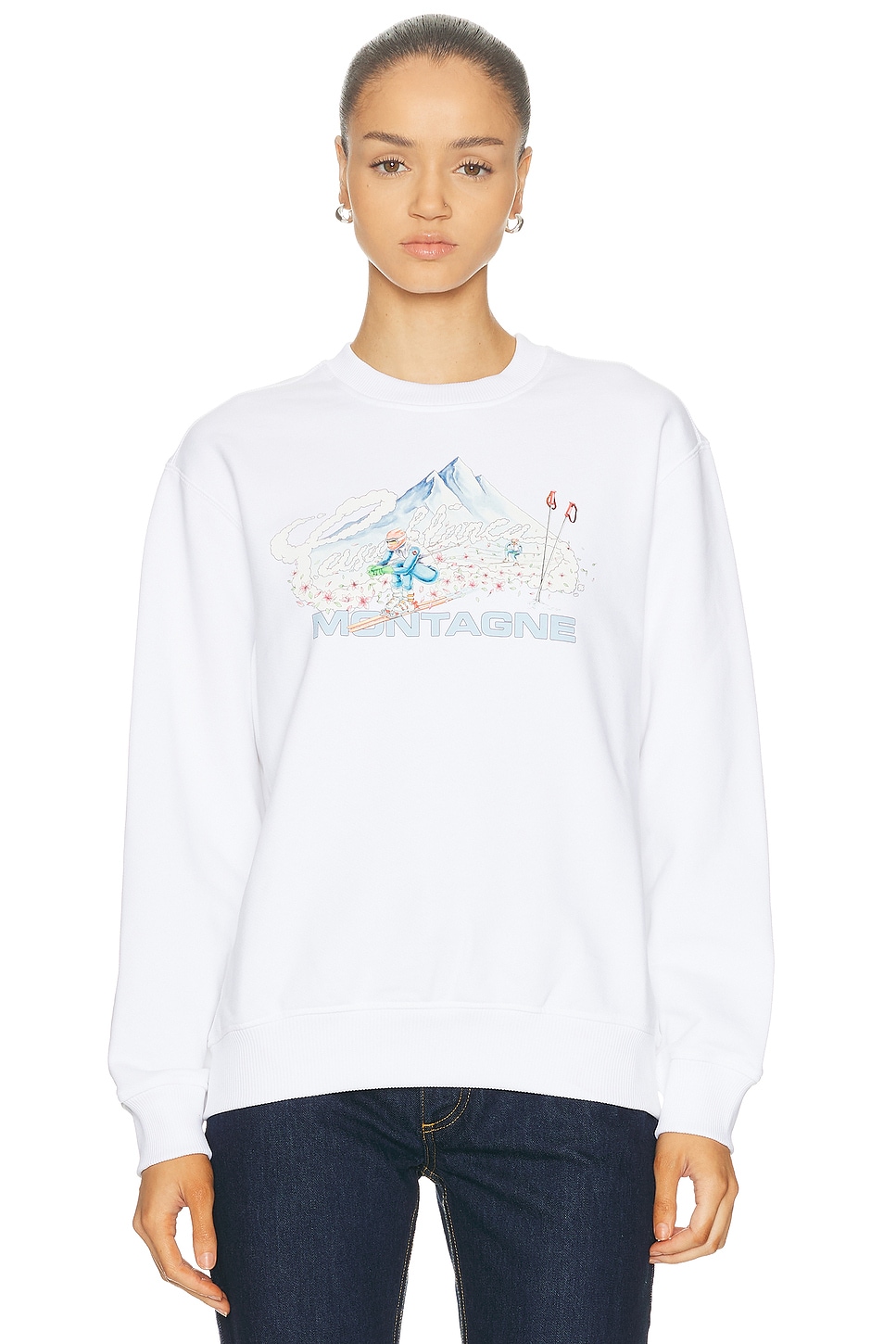 Casablanca Printed Sweatshirt in White - White. XS also in L