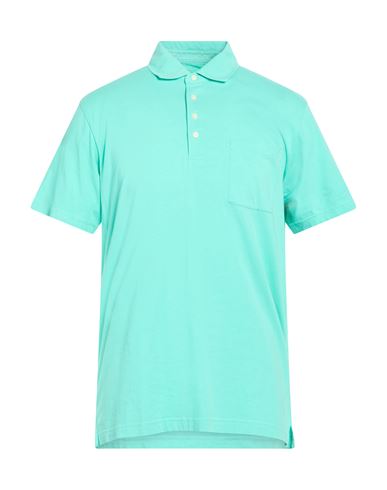 Man Polo shirt Turquoise Size L Cotton