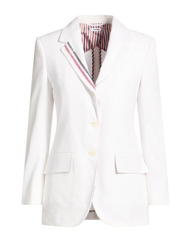 Woman Blazer White Size 6 Cotton, Polyamide