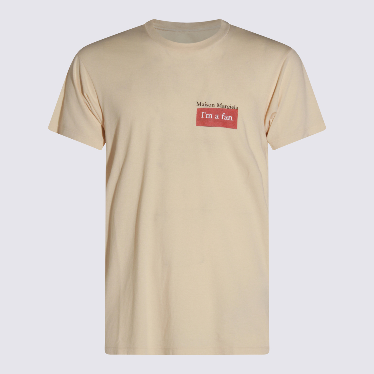 Beige Crewneck Logo T-Shirt
