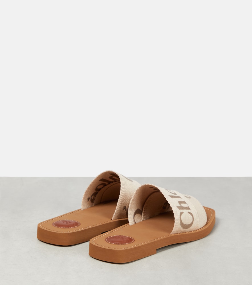 Chloé Woody canvas slides