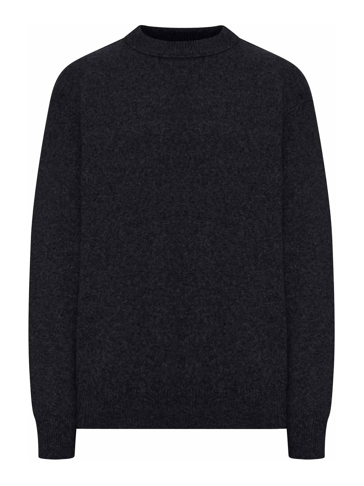 Crew Neck Sweater In Melange Effect Wool