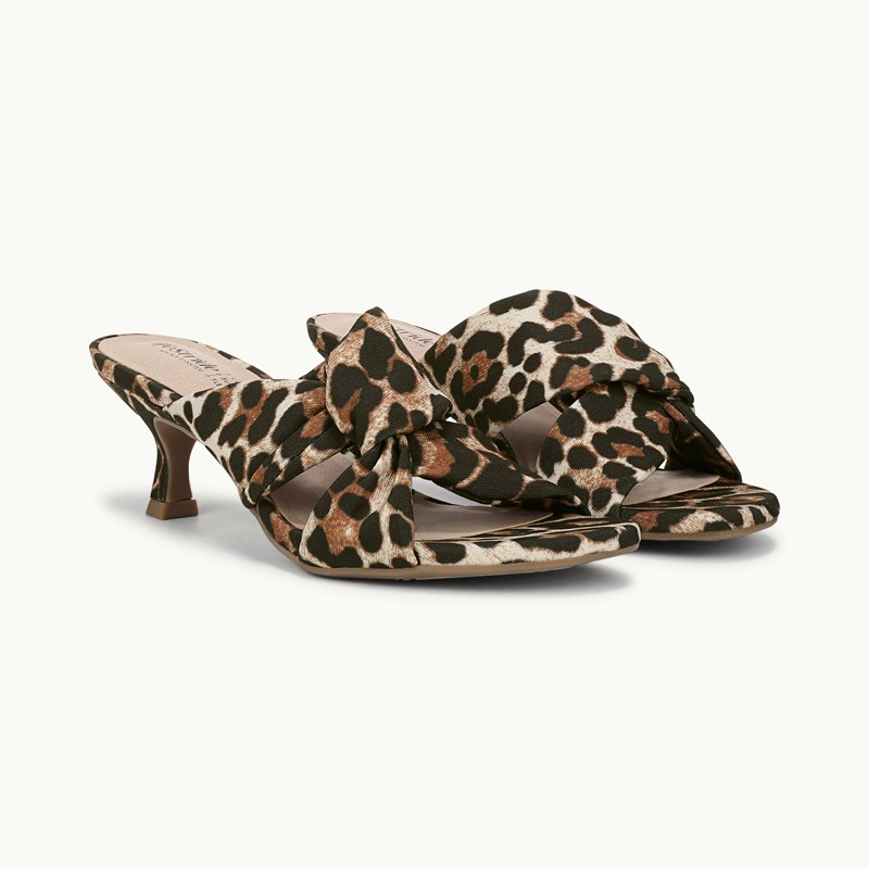 Stride Shoes Women's Nori Dress Sandal Natural Leopard Fabric