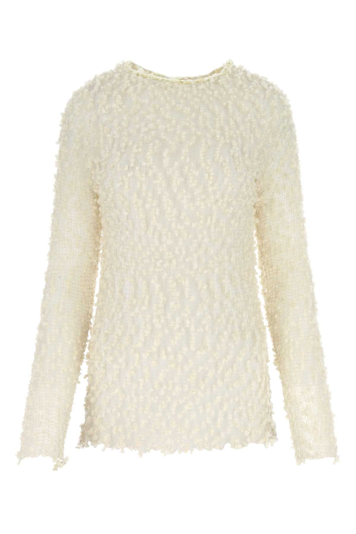 Wool Silk Knit Sweater — Beige