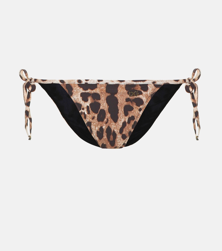 Leopard-printed bikini bottoms