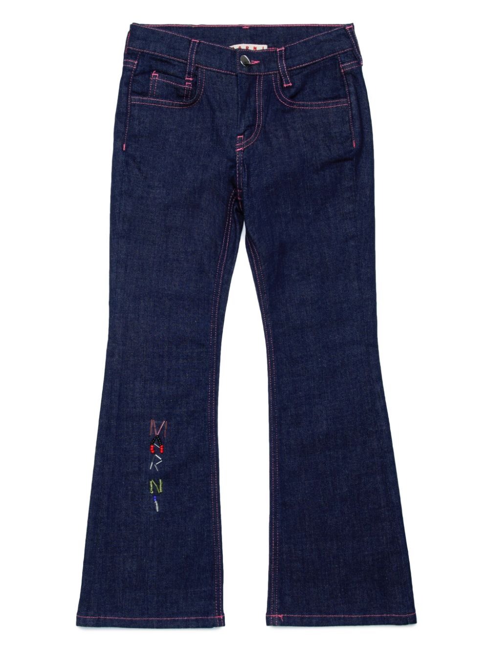 Logo-patch cotton-blend jeans - Blue