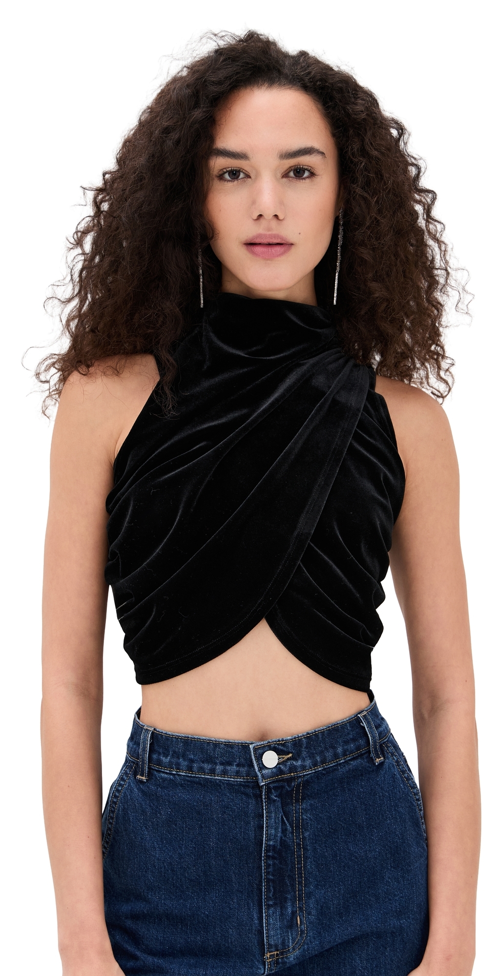 Mel Velvet Top Black
