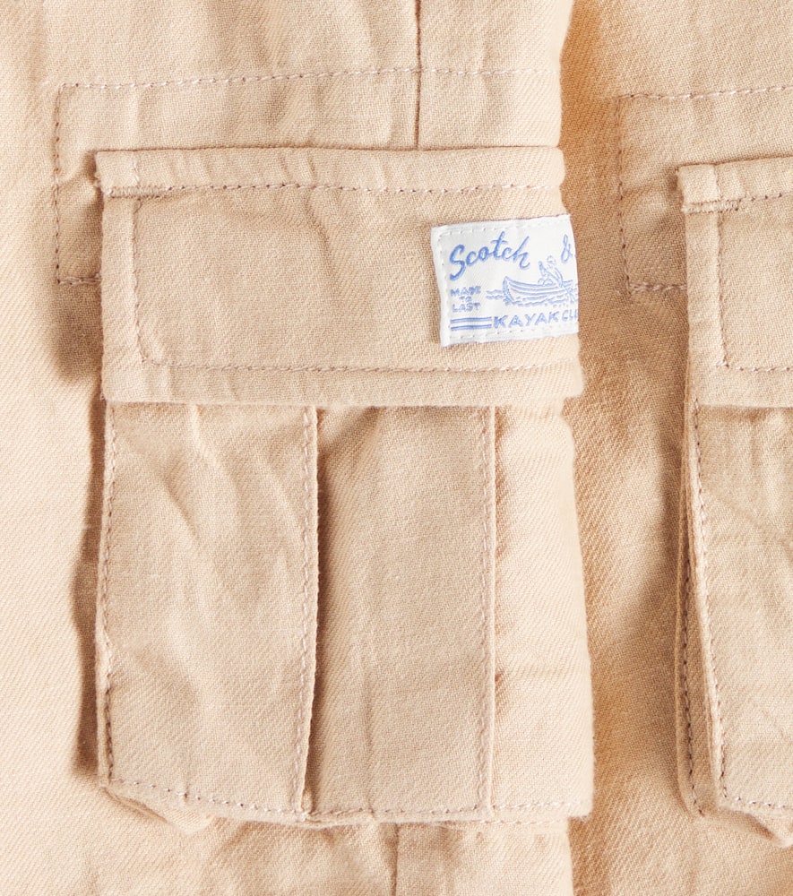 Scotch & Soda Kids Cotton and linen cargo shorts