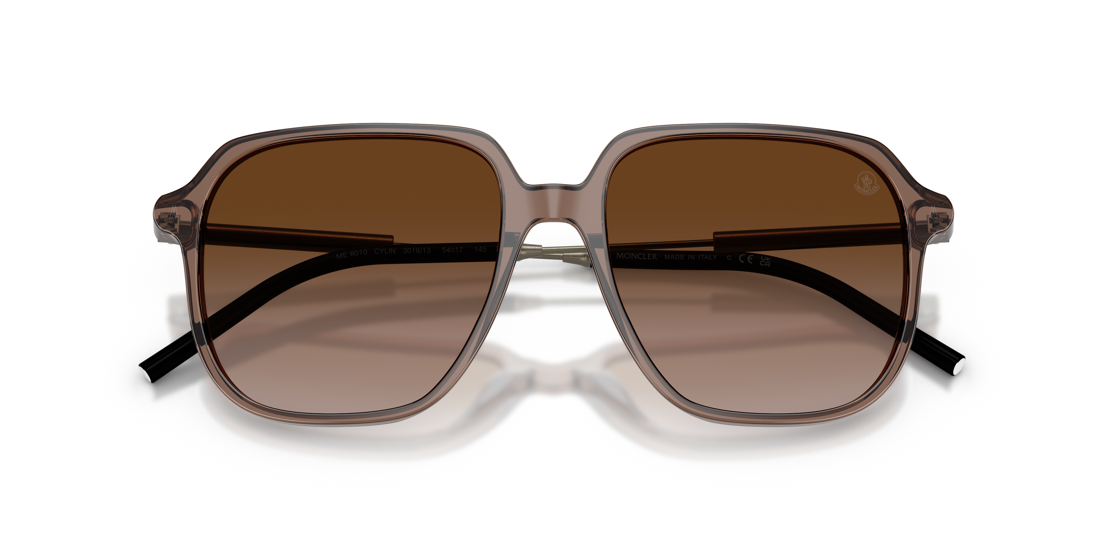 Moncler Unisex Moncler ME6010 CYLIN 301813 Sunglasses Acetate Brown Brown Pilot Normal Nuanced