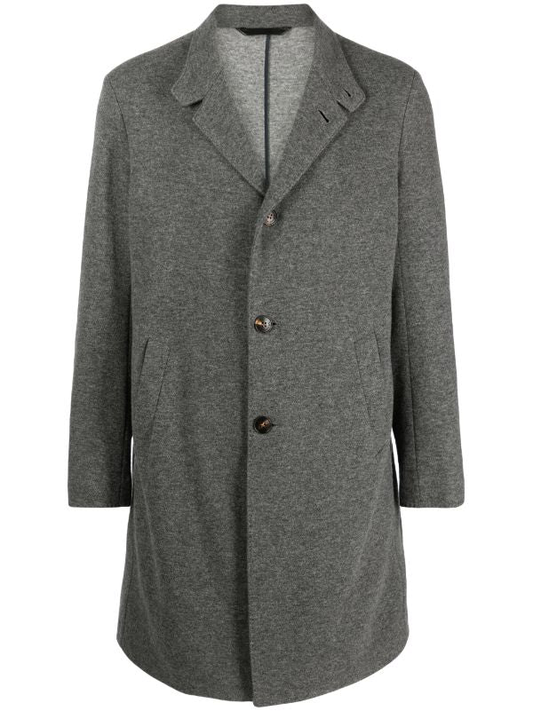 Cashmere Single-Breasted Coat — Grey