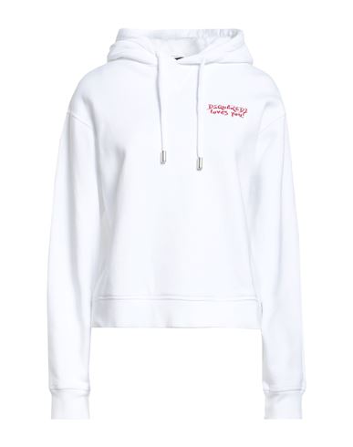 Woman Sweatshirt White Size S Cotton, Elastane