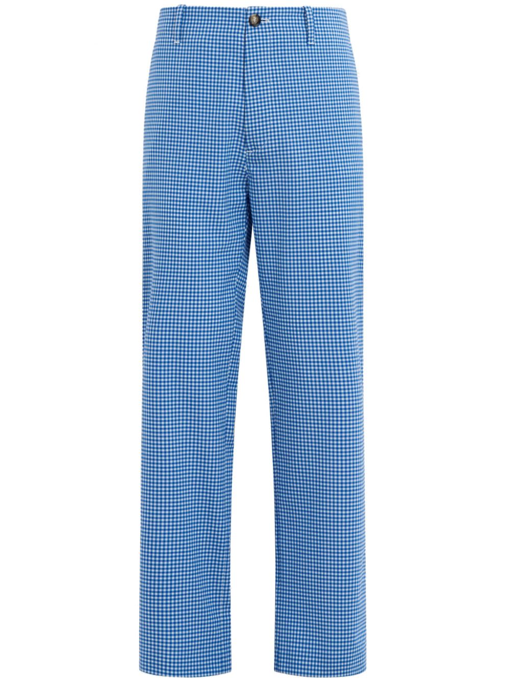 Check pattern trousers - Blue