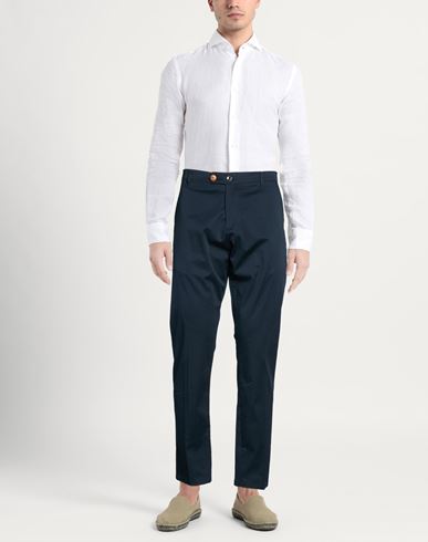 Man Pants Navy Size 36 Cotton, Elastane