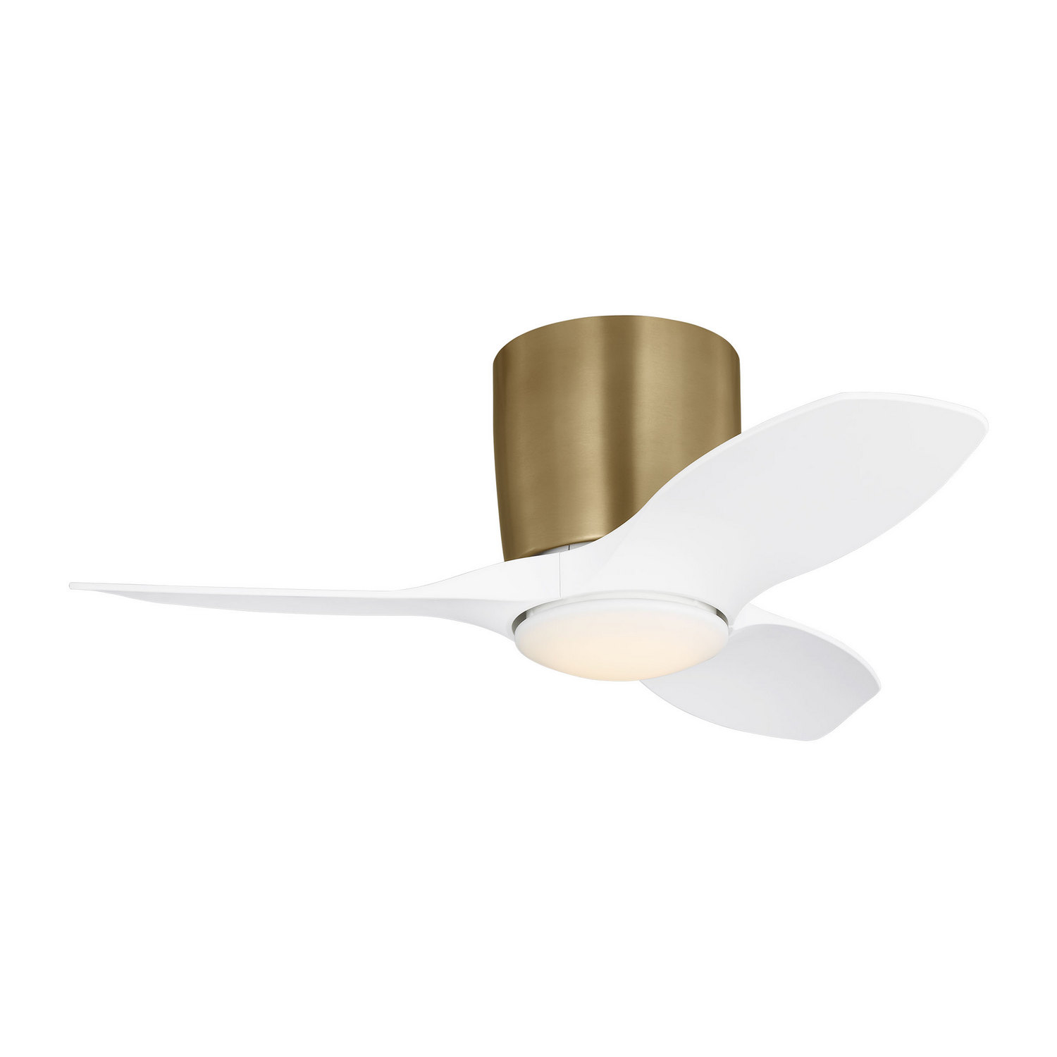 Satin Brass 32" Ceiling Fan from the Titus 32 Hugger LED Collection