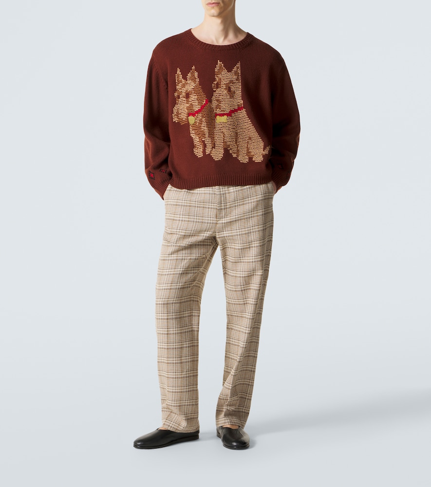 Scottie embroidered wool sweater