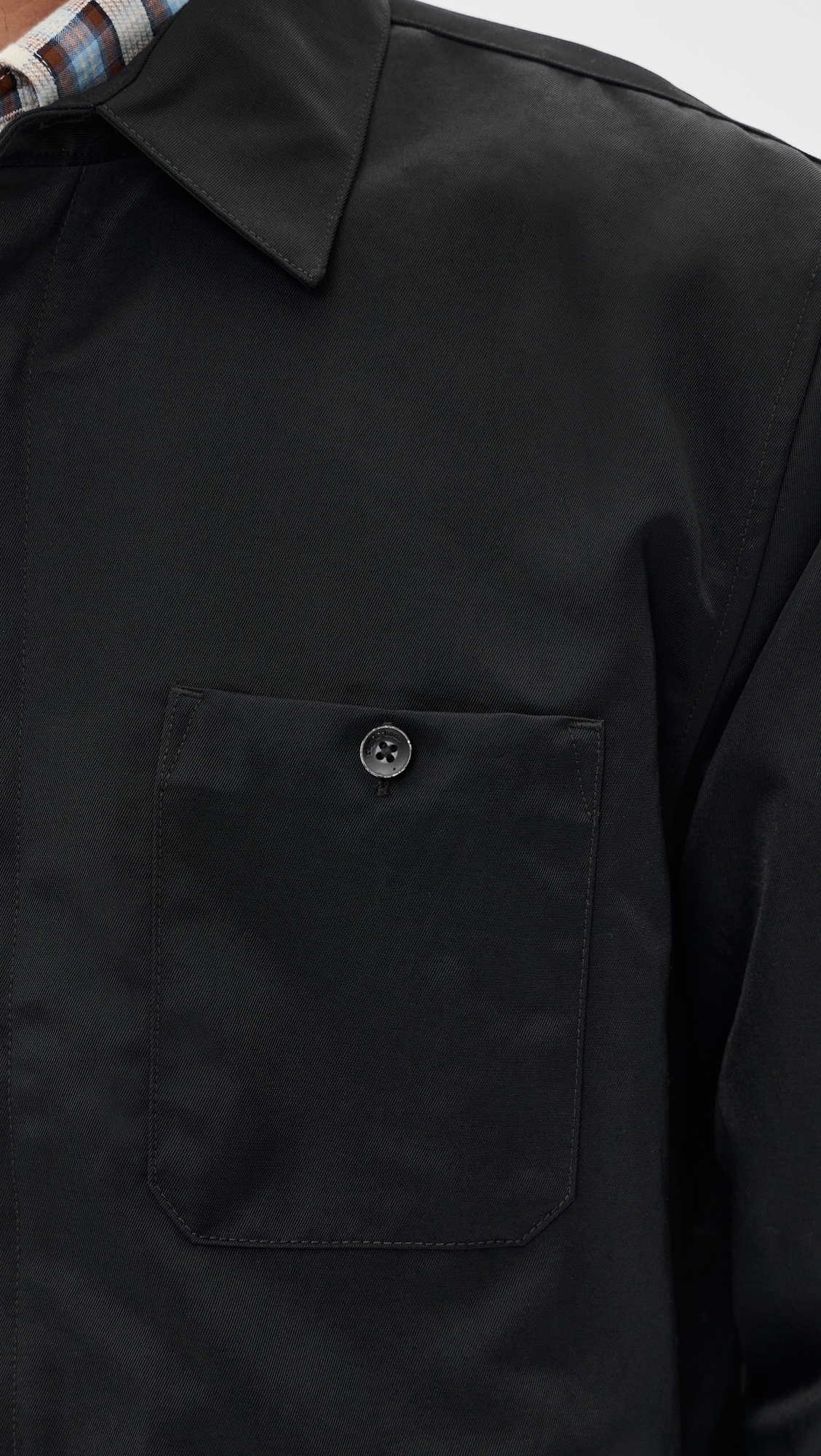 Karl Nylon Zip Shirt Jacket Black