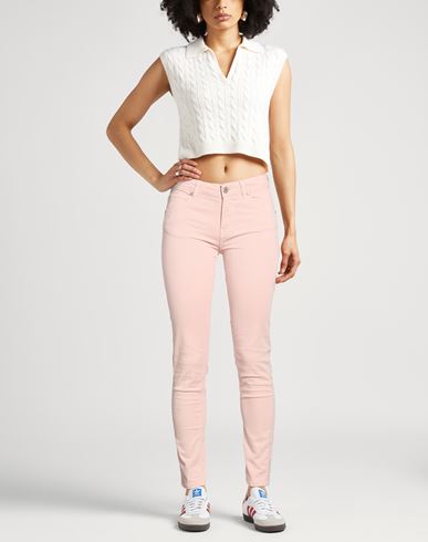 Woman Pants Light pink Size M Cotton, Elastane