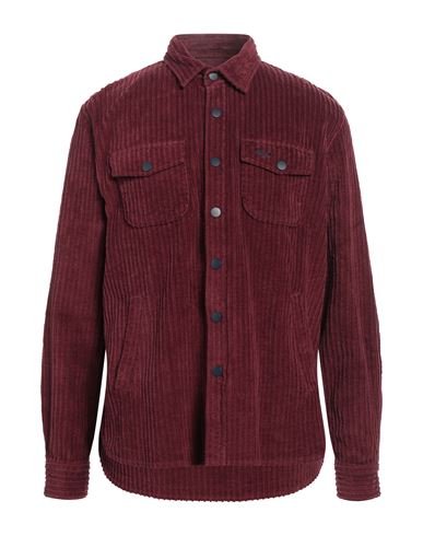 Man Shirt Burgundy Size L Cotton