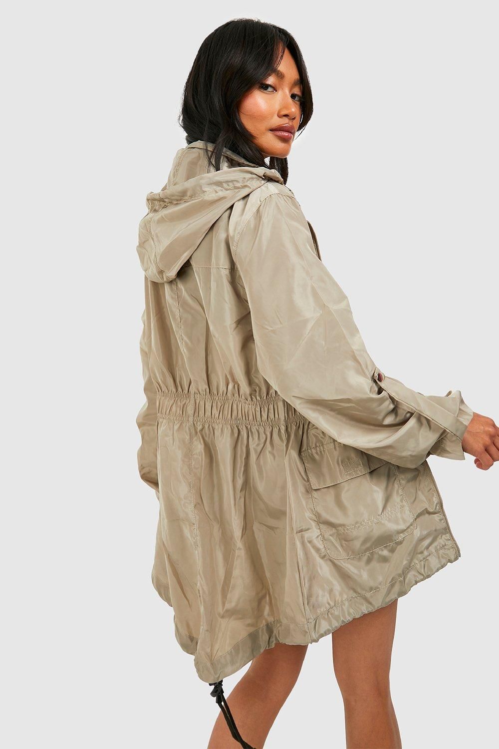 Boohoo Womens Hooded Mac - Beige