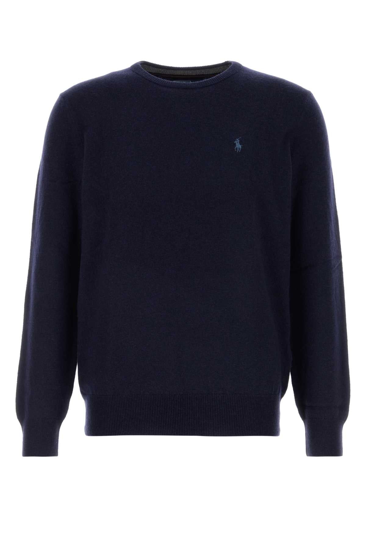 Wool Crew-Neck Sweater — Navy