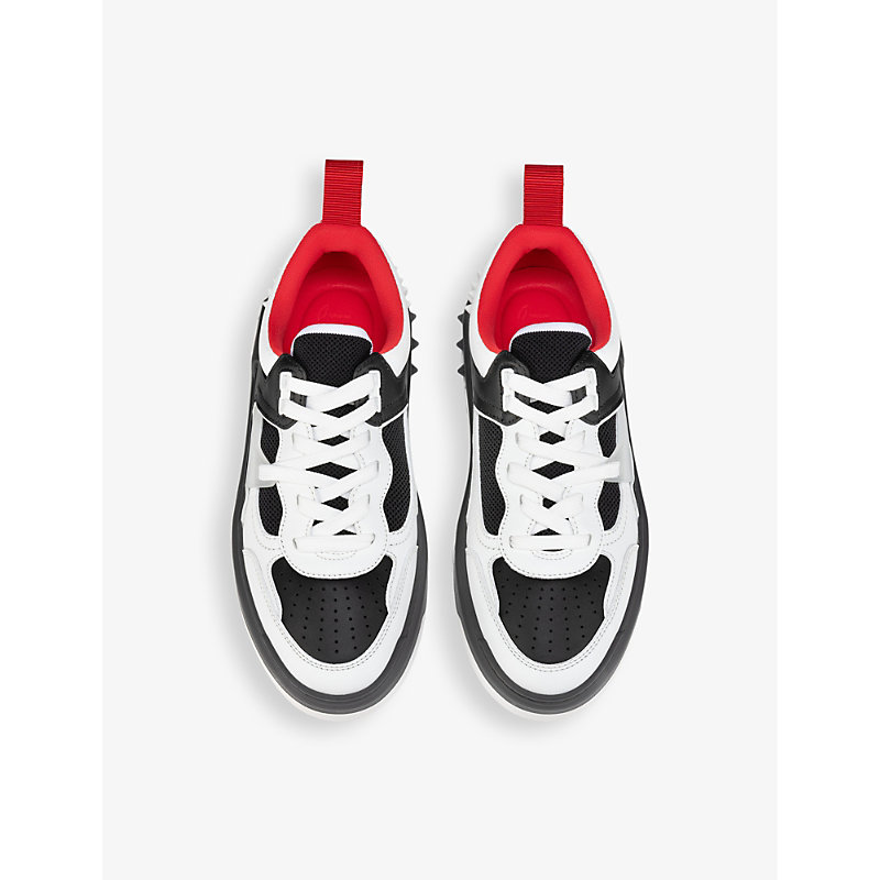 Mens White/black Astroloubi Leather Low-top Trainers