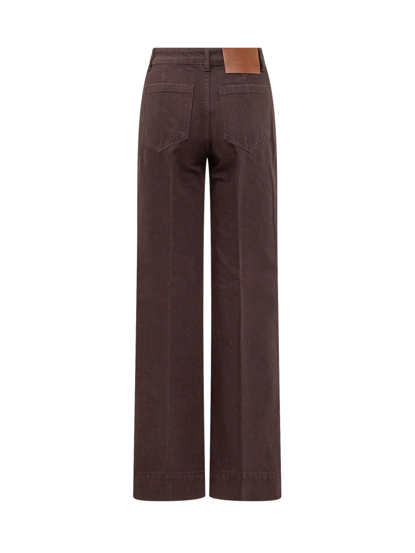 Dark Brown Straight Mid Rise Jeans