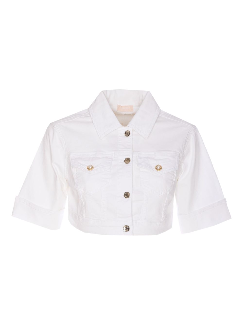 Cotton-blend cropped jacket - White