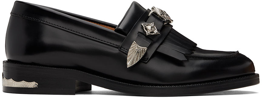 Toga Pulla Black Embellished Loafers